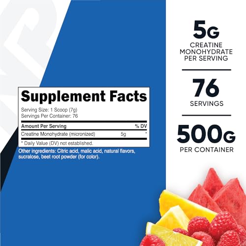 Nutricost Creatine Monohydrate Powder (Fruit Punch, 500 Gram)-UPStoxs