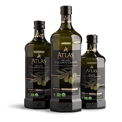 Atlas 1 LT Cold Press Extra Virgin Olive Oil with Polyphenol Rich from Morocco | Newly Harvested Unprocessed from One Single Family Farm | Moroccan Organic EVOO Trusted by Michelin Star Chefs-UPStoxs