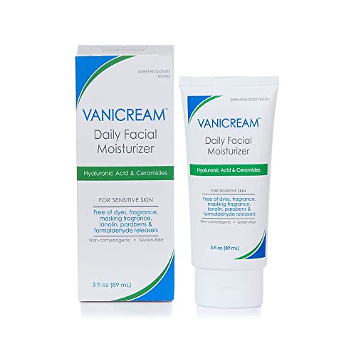 Vanicream Daily Facial Moisturizer With Ceramides and Hyaluronic Acid - Formulated Without Common Irritants for Those with Sensitive Skin, 3 fl oz (Pack of 1)-UPStoxs