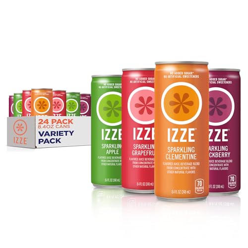 Izze Sparkling Juice, 4 Flavor Variety Pack, 8.4 Fl Oz (24 Count)-UPStoxs