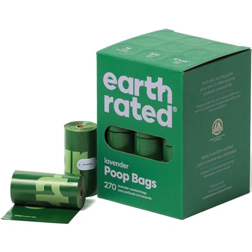 Earth Rated Dog Poop Bags, Guaranteed Leak Proof and Extra Thick Waste Bag Refill Rolls For Dogs, Lavender Scented, 270 Count-UPStoxs