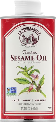 La Tourangelle, Toasted Sesame Oil, Great for Cooking, Add to Noodles, Stir-Fry, Vegetables, Vinaigrettes, and Marinades, 16.9 Fl Oz-UPStoxs