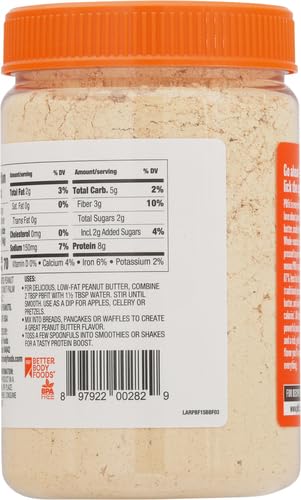 PBfit All-Natural Peanut Butter Powder, Peanut Butter Powder from Real Roasted Pressed Peanuts, 8g of Protein 8% DV (15 oz.)-UPStoxs