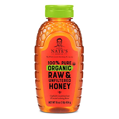 Nate's Organic 100% Pure, Raw & Unfiltered Honey - USDA Certified Organic - 16oz. Squeeze Bottle-UPStoxs