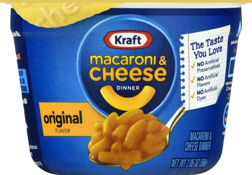 Kraft Original Easy Microwavable Macaroni and Cheese Cups (8 ct Box, 2.05 oz Cups)-UPStoxs