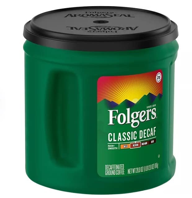 Folgers Decaffeinated Classic Roast Ground Coffee, 28.8 oz.-UPStoxs