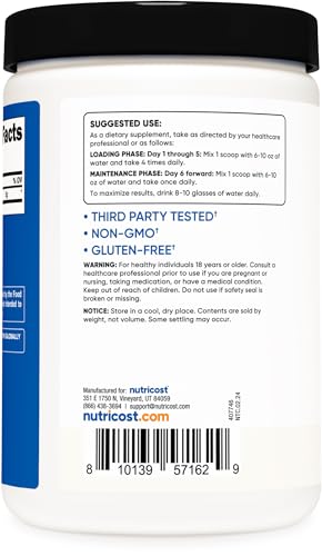 Nutricost Creatine Monohydrate Micronized Powder 500G, 5000mg Per Serv (5g) - Micronized Creatine Monohydrate, 100 Servings, 17.637 Ounes-UPStoxs