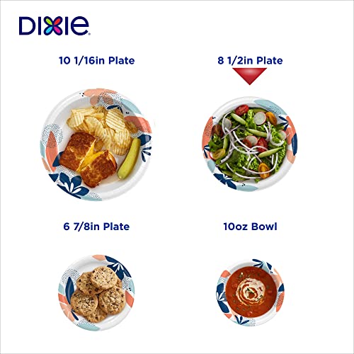 Dixie Medium Paper Plates, 8.5 Inch, 90 Count, 2X Stronger*, Microwave-Safe, Soak-Proof, Cut Resistant, Disposable Plates For Everyday Breakfast, Lunch, & Dinner Meals-UPStoxs