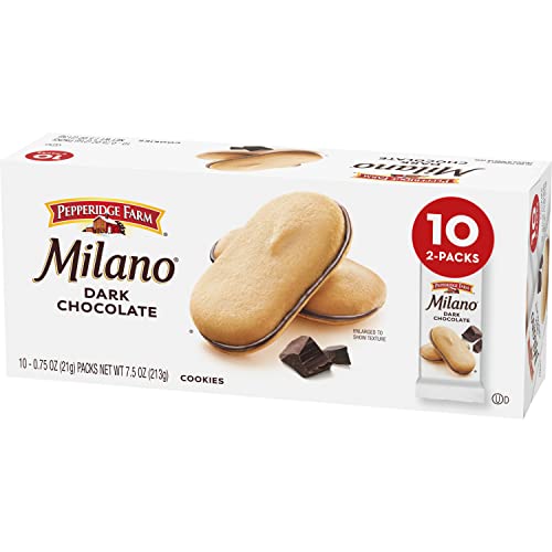 Pepperidge Farm Milano Cookies, Dark Chocolate, 10 Packs, 2 Cookies per Pack-UPStoxs