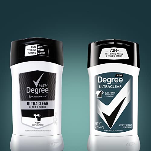 Degree Men UltraClear Antiperspirant Deodorant Black+White 2 Count 72-Hour Sweat & Odor Protection Antiperspirant For Men With MotionSense Technology 2.7 oz-UPStoxs