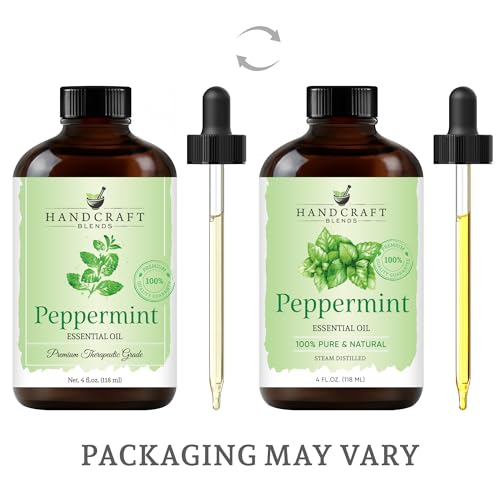 Handcraft Blends Peppermint Essential Oil - Huge 4 Fl Oz - 100% Pure and Natural - Premium Grade with Glass Dropper-UPStoxs