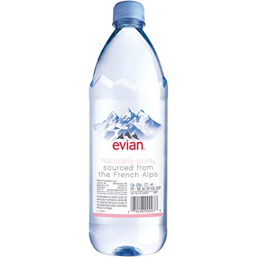 evian Natural Spring Water, PH Balanced with Natural Electrolytes, 33.8fl oz./1L Bottles (pack of 12)-UPStoxs