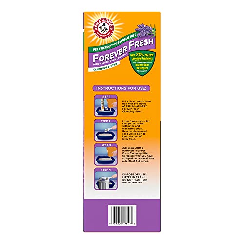 Arm & Hammer Forever Fresh Clumping Cat Litter Lavender, MultiCat 18lb With 20% More Lavender Freshness, Pet Friendly With Essential Oils-UPStoxs