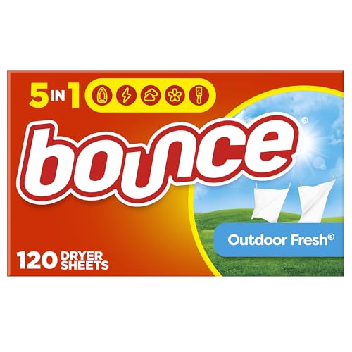 Bounce Dryer Sheets Laundry Fabric Softener, Outdoor Fresh Scent, 120 Count-UPStoxs