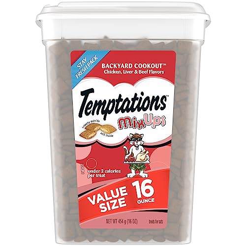 Temptations MixUps Backyard Cookout Flavor Crunchy and Soft Cat Treats, 16 oz. Tub-UPStoxs