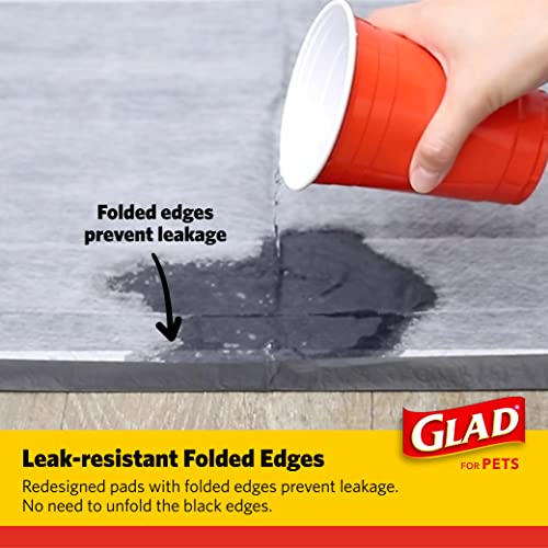 Glad for Pets Black Charcoal Puppy Pads - Super Absorbent Disposable Dog Pee Pads, Potty Training Pads, and Pet Supplies - Dog Pee Pads for Crate Training and Indoor Use 23" x 23" - 100 Count-UPStoxs