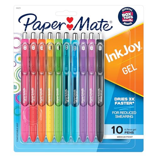 Paper Mate InkJoy Gel Pens, Medium Point, Assorted, 10 Count-UPStoxs