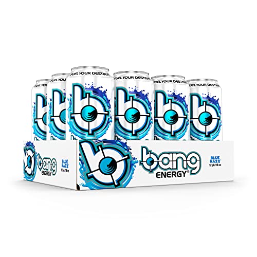 Bang Energy Blue Razz, Sugar-Free Energy Drink, 16-Ounce (Pack of 12)-UPStoxs