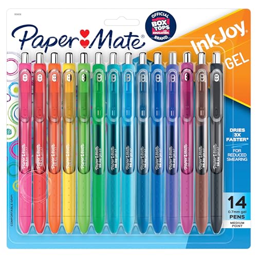 Paper Mate Colorful Gel Pens - InkJoy Gel Pens, Assorted Medium Point (0.7). Perfect for Vibrant, Colored Writing and Sketching with Paper Mate InkJoy Gel Pens, 14 Count-UPStoxs