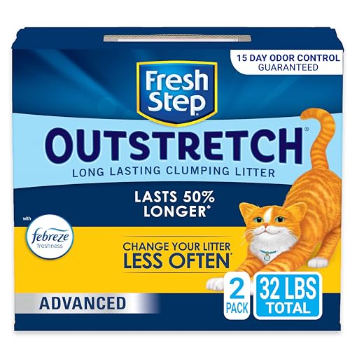 Fresh Step Outstretch, Clumping Cat Litter, Advanced, Extra Large, 32 Pounds total (2 Pack of 16lb Boxes)-UPStoxs