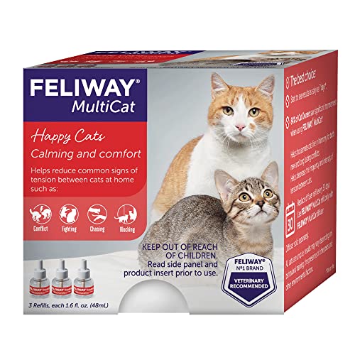 FELIWAY MultiCat Calming Pheromone, 30 Day Refill - 3 Pack-UPStoxs