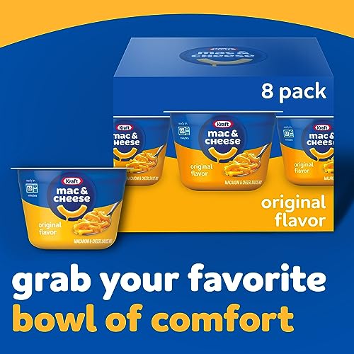 Kraft Original Easy Microwavable Macaroni and Cheese Cups (8 ct Box, 2.05 oz Cups)-UPStoxs