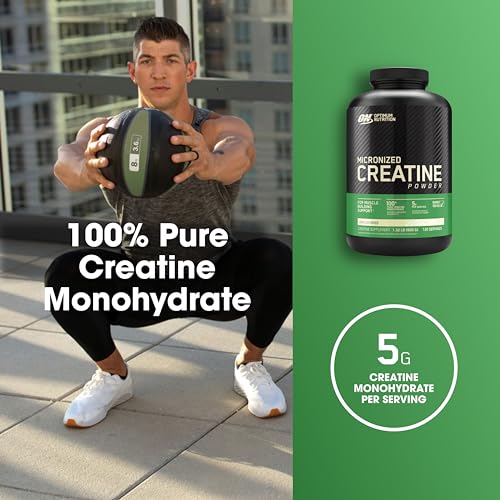 Optimum Nutrition Micronized Creatine Monohydrate Powder, Unflavored, Keto Friendly, 120 Servings (Packaging May Vary)-UPStoxs