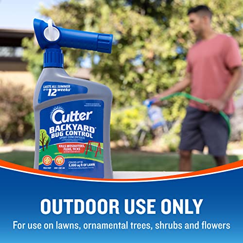 Cutter Backyard Bug Control Spray Concentrate (2 Pack), Kills Mosquitoes, Fleas & Listed Ants, 32 fl Ounce-UPStoxs