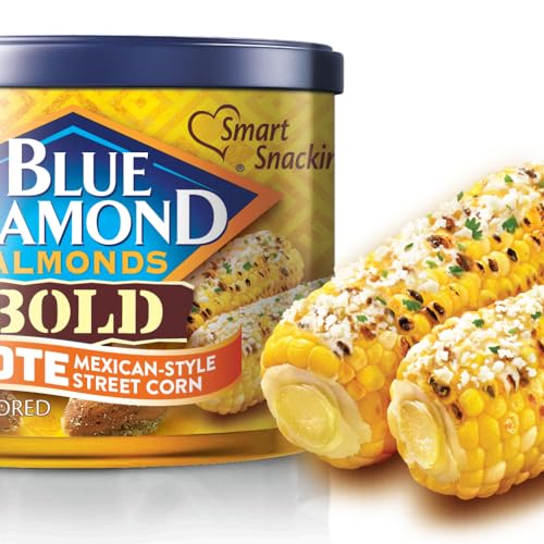 Blue Diamond Almonds, BOLD Elote Mexican Street Corn Flavored Snack Nuts, 6 Ounce Can-UPStoxs