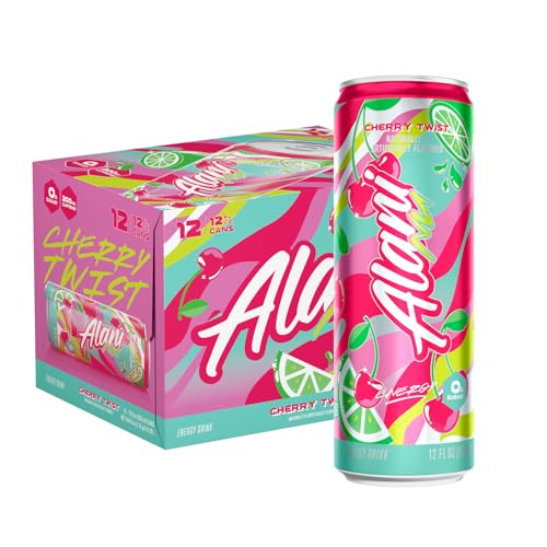 Alani Nu Cherry Twist Sugar Free, Low Calorie Energy Drinks | 200mg Caffeine | Pre Workout Performance with Antioxidants | Biotin B Vitamins | Zero Sugar | 15 Calories | 12 Fl Oz Cans-UPStoxs