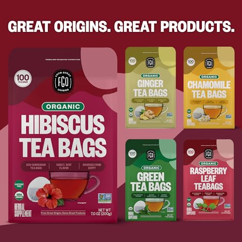 FGO Organic Hibiscus Tea, Eco-Conscious Tea Bags, 100 Count, Packaging May Vary (Pack of 1)-UPStoxs