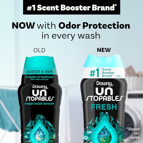 Downy Unstopables In Wash Scent Booster Beads, Fresh Scent, 24 oz Laundry Beads for Odor Protection-UPStoxs