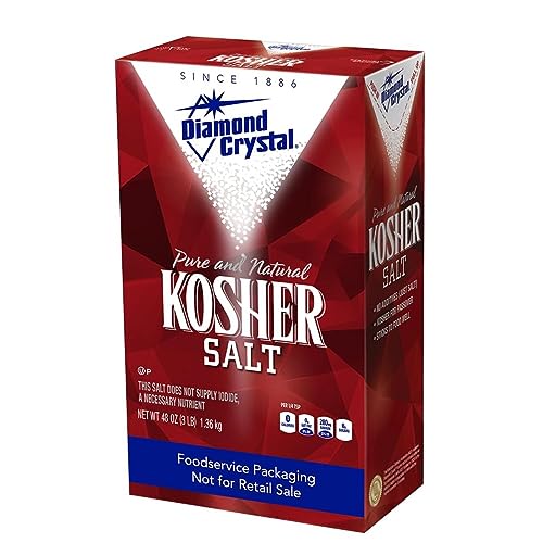 Diamond Crystal Kosher Salt – Full Flavor, No Additives and Less Sodium - Pure and Natural Since 1886 (Restuarant Pack) - 3 Pound Box-UPStoxs