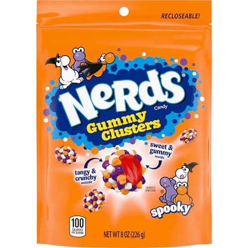 Nerds Spooky Gummy Clusters, Halloween Candy, Nerds Gummy Candies, 8 Ounce Treat Resealable Pouch-UPStoxs