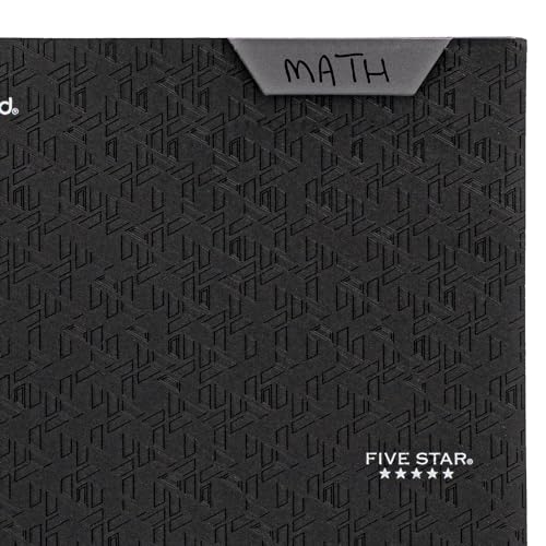 Five Star 2 Pocket Folder, Stay-Put Folder, Plastic Colored Folders with Pockets & Prong Fasteners for 3-Ring Binders, Great for Home School Supplies & Home Office, 11” x 8-1/2, Black (72113)-UPStoxs