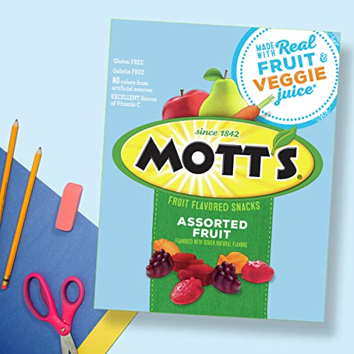 Mott's Fruit Flavored Snacks, Assorted Fruit, Pouches, 0.8 oz, 40 ct-UPStoxs