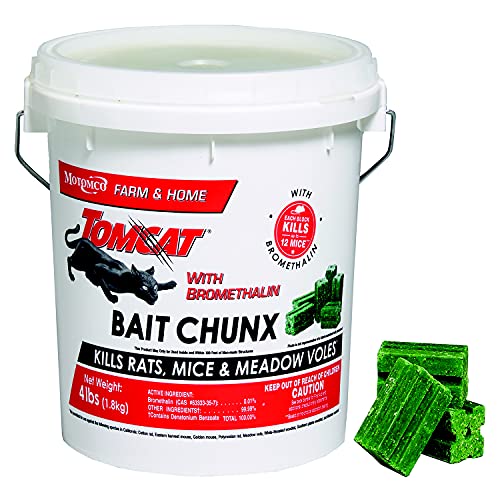 Tomcat with Bromethalin Bait Chunx Pail, Rat and Mice Control for Agricultural Use and Professional Applicators, 4 lbs.-UPStoxs