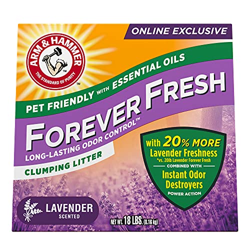 Arm & Hammer Forever Fresh Clumping Cat Litter Lavender, MultiCat 18lb With 20% More Lavender Freshness, Pet Friendly With Essential Oils-UPStoxs