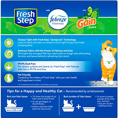 Fresh Step Clumping Cat Litter with Febreze Gain Scent, Activated Charcoal for Odor Control, 14 Pounds-UPStoxs