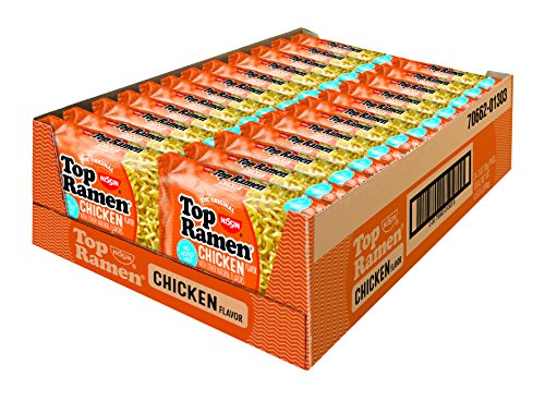 Nissin Top Ramen Noodle Soup, Chicken, 3 Ounce (Pack of 24)-UPStoxs