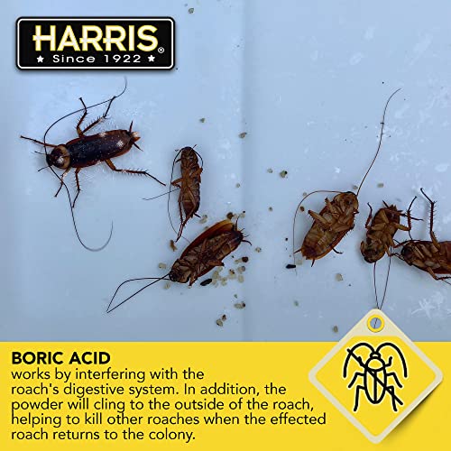 HARRIS Boric Acid Roach and Silverfish Killer Powder w/Lure for Insects (16oz)-UPStoxs