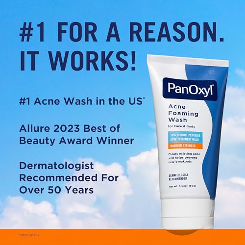 PanOxyl Acne Foaming Wash Benzoyl Peroxide 10% Maximum Strength Antimicrobial, 5.5 Oz-UPStoxs