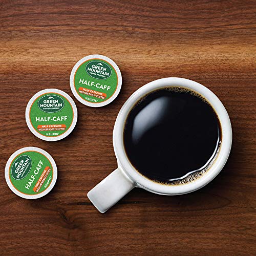 Green Mountain Coffee Roasters Half Caff Keurig Single-Serve K-Cup pods, Medium Roast Coffee, 72 Count (6 Packs of 12)-UPStoxs