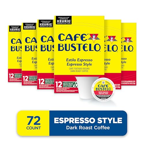 Café Bustelo Espresso Style Dark Roast Coffee, 72 Count Keurig K-Cup Pods-UPStoxs