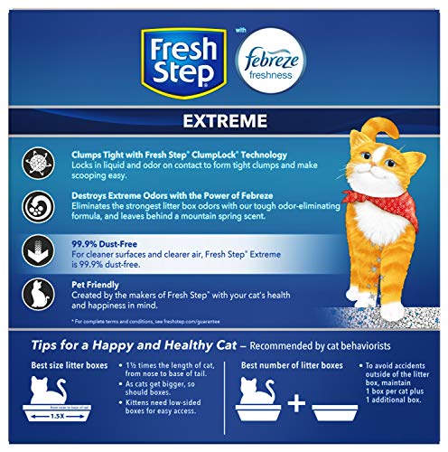 Fresh Step Clumping Cat Litter, Extreme, Long Lasting Odor Control Kitty Litter with Activated Charcoal, Low Dust Formula, 14 lb-UPStoxs