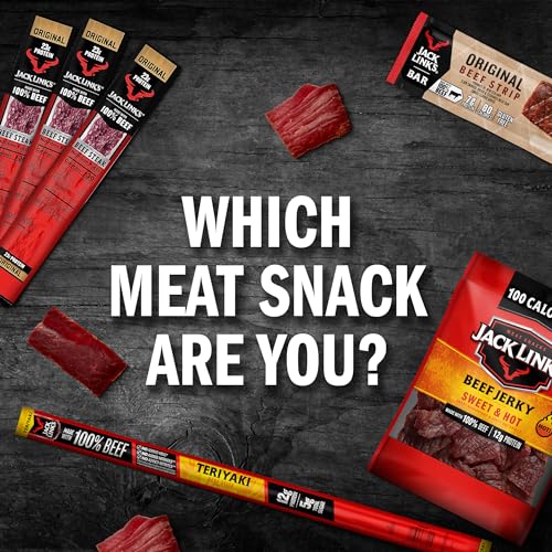 Jack Link's Beef Sticks, Original – Protein Snack, Meat Stick with 6g of Protein, Made with 100% Beef, Individually Wrapped Beef Snack Sticks – 0.92 Oz. (20 Count)-UPStoxs