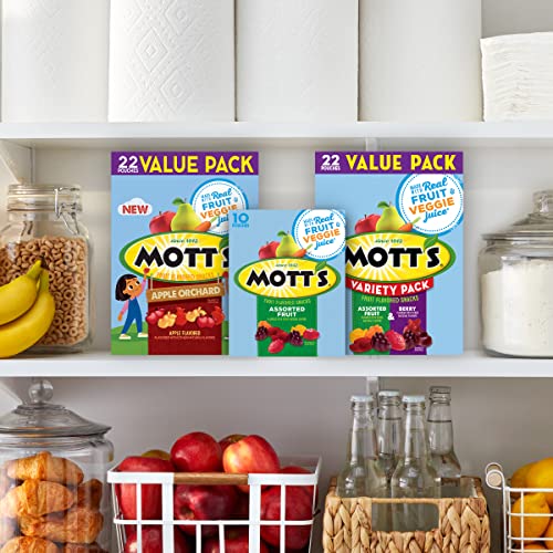 Mott's Fruit Flavored Snacks, Assorted Fruit, Pouches, 0.8 oz, 40 ct-UPStoxs