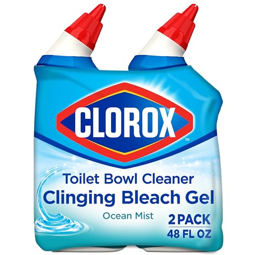 Clorox Toilet Bowl Cleaner, Clinging Bleach Gel, Ocean Mist - 24 Ounces, Pack of 2-UPStoxs