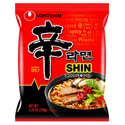 Nongshim Gourmet Spicy Shin Instant Ramen Noodle, 20 Pack, Chunky Vegetables, Premium Microwaveable Ramen Soup Mix, Savory & Rich-UPStoxs