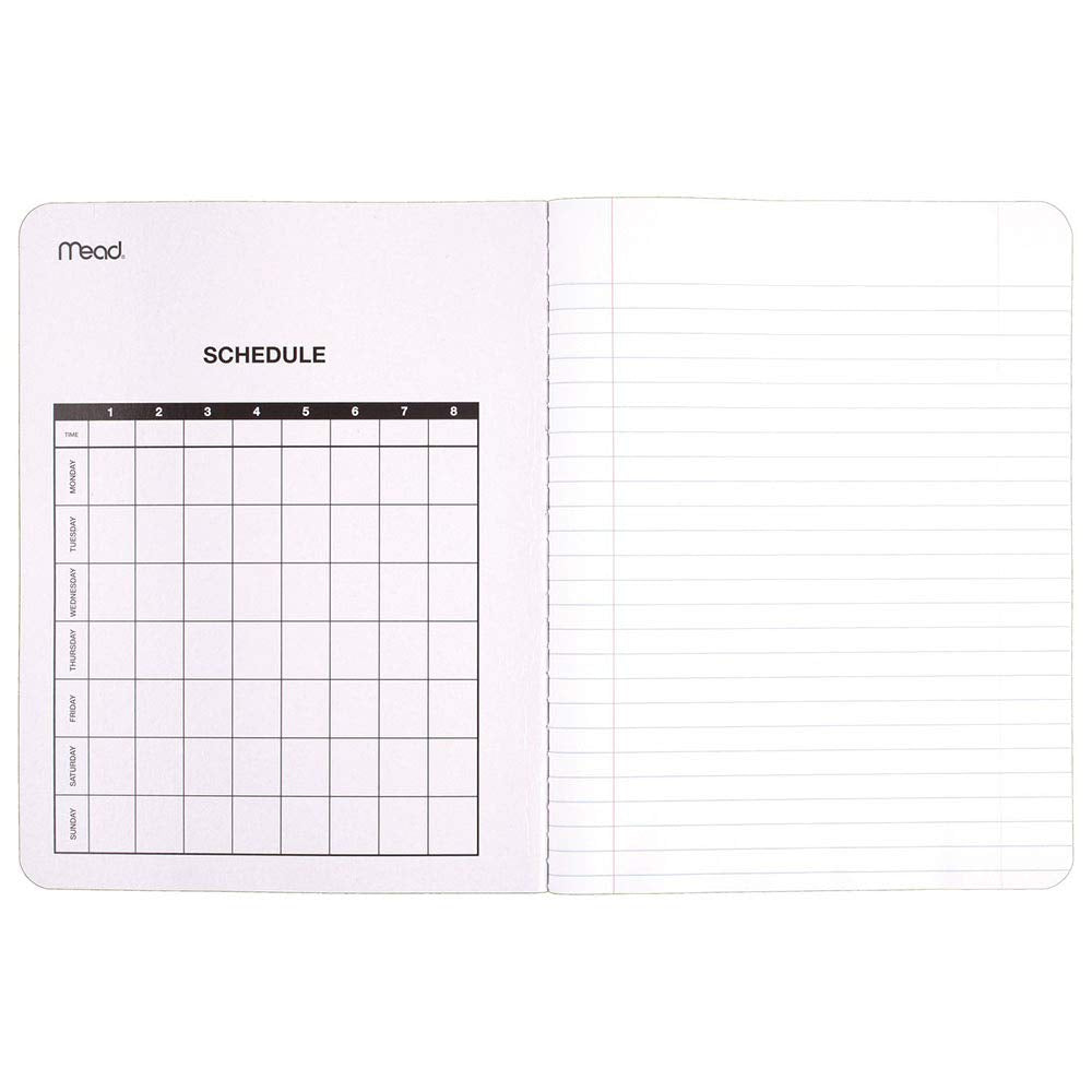 Mead Composition, Wide Ruled Comp Book, Writing Journal Notebook with Lined Paper, Home School Supplies for College Students & K-12, 9-3/4" x 7-1/2", 100 Sheets, Black Marble (09910)-UPStoxs